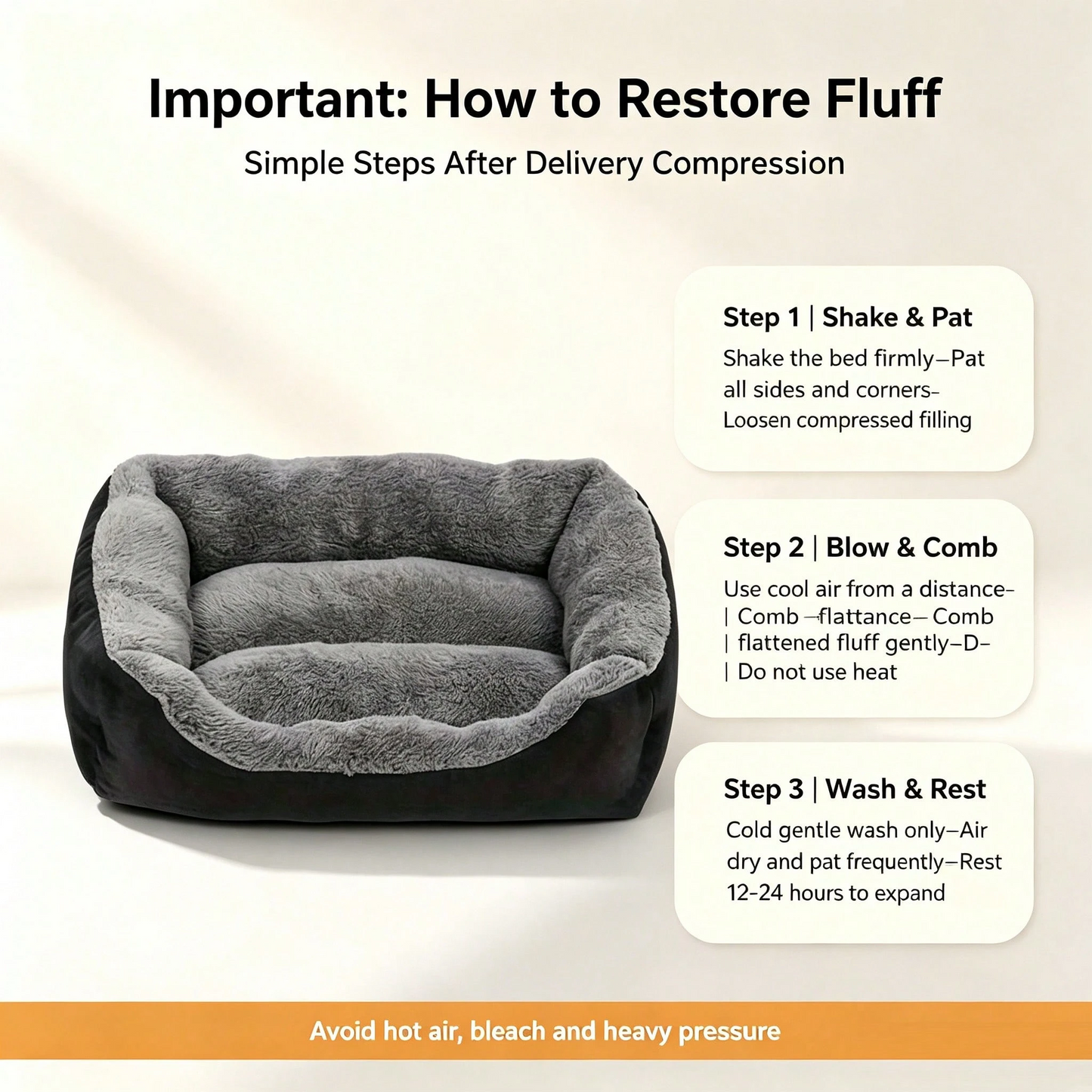 Waterproof Orthopedic Dog Couch Bed – Removable Washable Cover, Non-Skid Bottom
