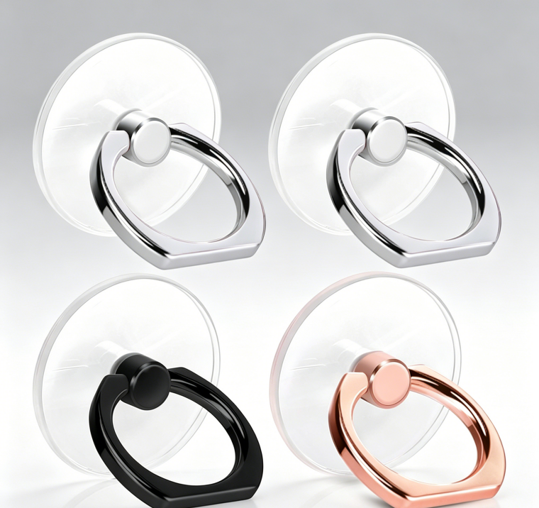 Cell Phone Ring Holder, Transparent Ring Holder 360°Rotation Finger Ring Stand, Clear Cell Phone Kickstand Compatible with Most of Phones