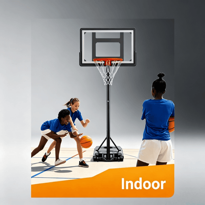Adjustable Kids Basketball Hoop, 5.5–7.5 FT Height, 33 Inch Shatterproof Backboard